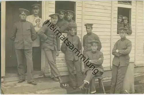 Soldaten im Lager Hammelburg - Foto-Ansichtskarte - Grüsse aus dem Lager