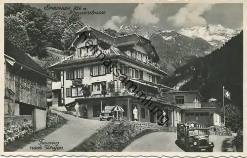 Spiringen - Gasthaus St. Anton - Besitzer Familie Gisler-Müller - Foto-AK - Verlag Eduard von Matt Altdorf gel. 1955