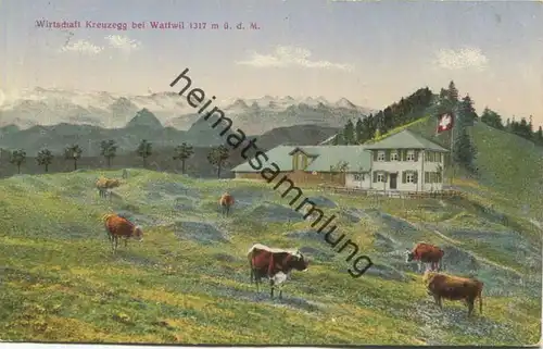 Wattwil - Wirtschaft Kreuzegg - Heinrich Paschle - Verlag Andr. Hane Rorschach gel. 1922
