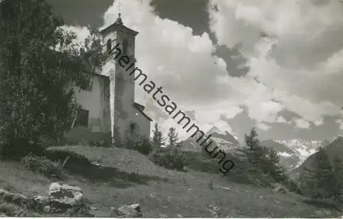 Zeneggen - Kapelle auf dem Biel - Foto-AK - Verlag Gyger & Klopfenstein Adelboden gel. 1959