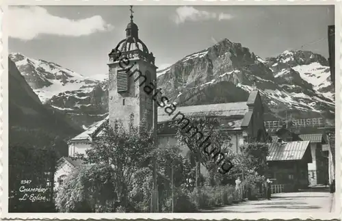 Champéry - L' Eglise - Foto-AK - Edition Perrochet Lausanne 1939