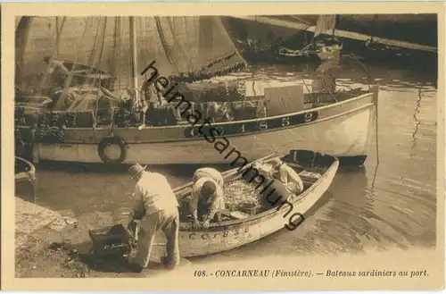 Concarneau - Bateaux sardiniers au port - Edition G. Artaud Nantes