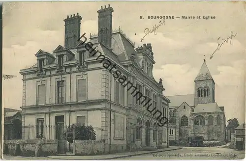 Bourgogne - Mairie et Eglise - Feldpost