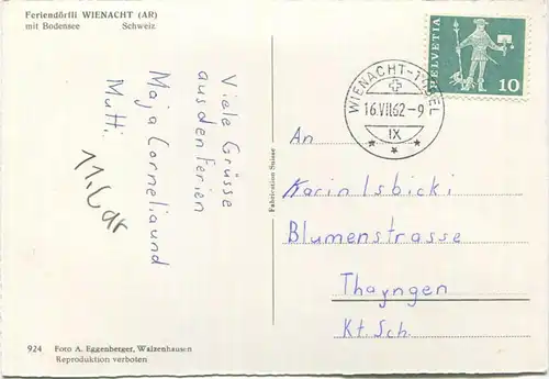 Wienacht - Feriendörfli - Foto-AK Grossformat - Verlag A. Eggenberger Walzenhausen gel. 1962
