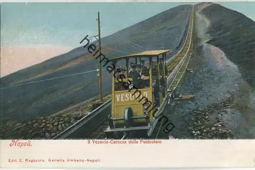 Napoli - Il Vesuvio-Carozza della Funicolare - Verlag E. Ragozino Napoli