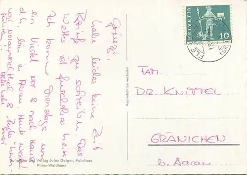 Der Heinzenberg - Masein - Sarn - Dallin - Präz - Foto-AK Grossformat - Verlag Jules Geiger Flims gel. 1964