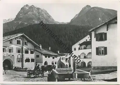 Scuol - Schuls - Dorfpartie - Foto-AK Grossformat - Verlag Feuerstein Schuls gel. 1944