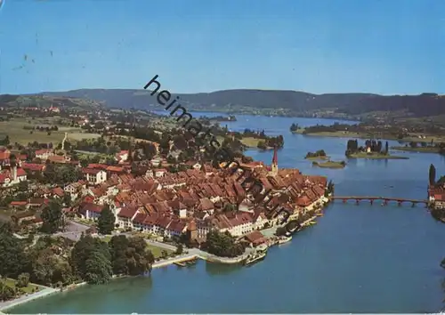 Stein am Rhein - Flugaufnahme - AK Grossformat - Verlag Foto-Gross St. Gallen - Militärpost gel. 1966
