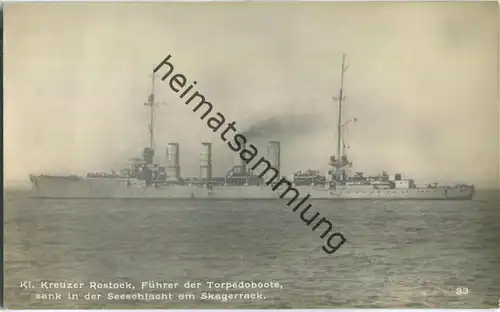 Kleiner Kreuzer Rostock - Führer der Torpedoboote - Foto-AK - Verlag F. Finke Wilhelmshaven
