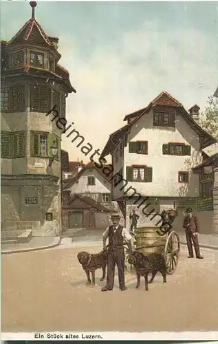 Ein Stück altes Luzern - Hundegespann - Verlag E. Goetz Luzern ca. 1905