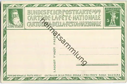 Bundesfeier-Postkarte 1917 - 5 Cts E. Vallet Vaterland nur Dir - Zugunsten des Schweizerischen Roten Kreuzes