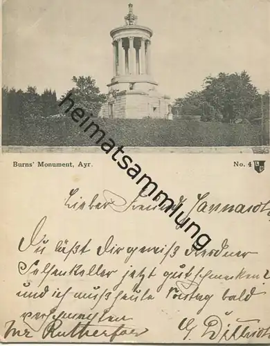 Bruns' Monument - Ayr gel. 1899