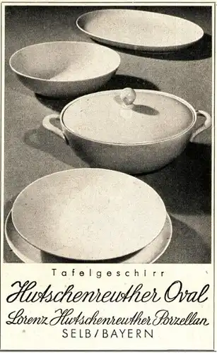 10 x Original-Werbung/ Anzeige 1935 bis 1970 - HUTSCHENREUTHER PORZELLAN - UNTERSCHIEDLICHE GRÖSSEN