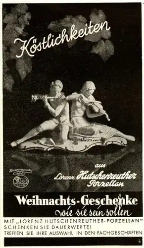 10 x Original-Werbung/ Anzeige 1935 bis 1969 - HUTSCHENREUTHER PORZELLAN - UNTERSCHIEDLICHE GRÖSSEN