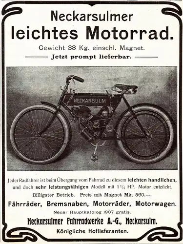 10 x Original-Werbung/ Anzeige 1902 bis 1941 - NSU MOTORRÄDER - NECKARSULM - Größe unterschiedlich