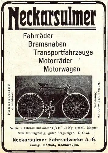 10 x Original-Werbung/ Anzeige 1905 bis 1936 - NSU MOTORRÄDER - NECKARSULM - Größe unterschiedlich