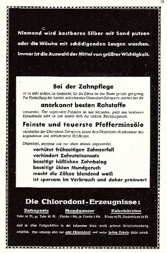 10 x Original-Werbung/ Anzeige 1932 bis 1937 - CHLORODONT ZAHNPASTA - MEIST 160 x 230 mm
