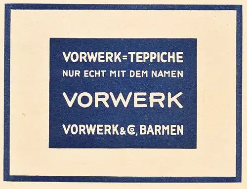Original-Werbung/ Anzeige 1930 - VORWERK - ca. 140 x 100 mm