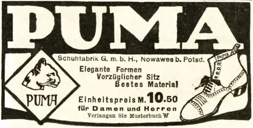 Original-Werbung/ Anzeige 1912 - PUMA SCHUHE - ca. 90 x 45 mm