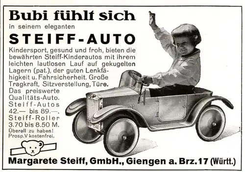 Original-Werbung/ Anzeige 1931 - STEIFF AUTO / GIENGEN AN DER BRENZ - ca. 100 x 75 mm