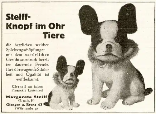 Original-Werbung/ Anzeige 1928 - STEIFF-KNOPF IM OHR - ca. 75 x 105 mm
