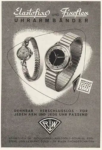 Original-Werbung / Anzeige 1959 - ELASTOFIXO / FIXOFLEX RW ANKER UHRARMBÄNDER - ca. 110 x 155 mm