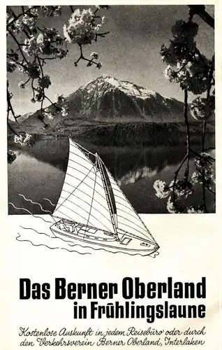 Original-Werbung/ Anzeige 1933 - BERNER OBERLAND (SCHWEIZ) - ca. 130 x 220 mm