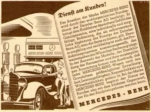 8 x Original-Werbung/ Anzeige 1925 bis 1955 - MERCEDES-BENZ - Größe unterschiedlich