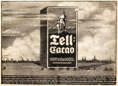 10 x Original-Werbung/ Anzeige 1909 bis 1924 - TELL SCHOKOLADE / KAKAO - UNTERSCHIEDLICHE GRÖSSEN