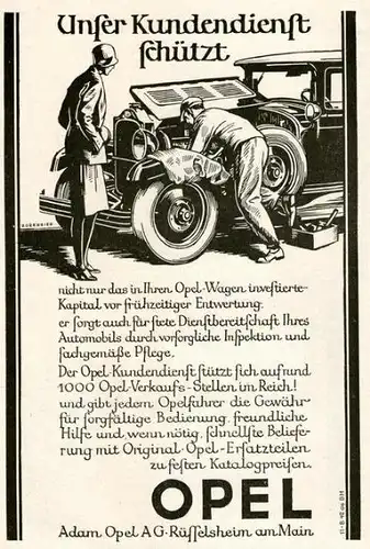 9 x Original-Werbung / Anzeigen 1920 ER JAHRE - AUTOMOBILE / OPEL - UNTERSCHIEDLICHE GRÖSSEN