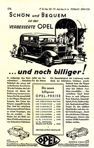 10 x Original-Werbung / Anzeigen 1930 ER JAHRE - AUTOMOBILE / OPEL - UNTERSCHIEDLICHE GRÖSSEN
