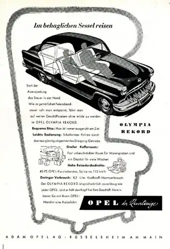 10 x Original-Werbung / Anzeigen 1950 ER JAHRE - AUTOMOBILE / OPEL - UNTERSCHIEDLICHE GRÖSSEN