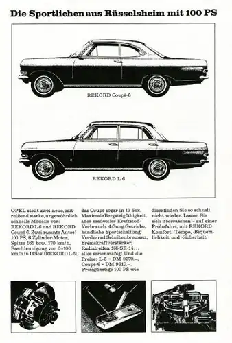 10 x Original-Werbung / Anzeigen 1960 ER JAHRE - AUTOMOBILE / OPEL - UNTERSCHIEDLICHE GRÖSSEN