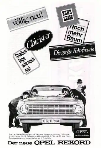 10 x Original-Werbung / Anzeigen 1960 ER JAHRE - AUTOMOBILE / OPEL - UNTERSCHIEDLICHE GRÖSSEN