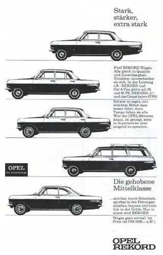 10 x Original-Werbung / Anzeigen 1960 ER JAHRE - AUTOMOBILE / OPEL - UNTERSCHIEDLICHE GRÖSSEN