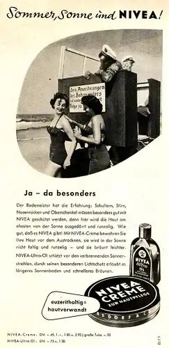 10 x Original-Werbung / Anzeigen 1950 ER JAHRE - NIVEA - UNTERSCHIEDLICHE GRÖSSEN