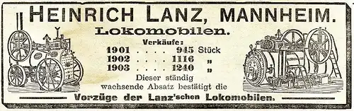 10 x Original-Werbung / Anzeigen 1868-1941 - LANDWIRTSCHAFTLICHE GERÄTE LANZ - MANNHEIM - UNTERSCHIEDLICHE GRÖSSEN