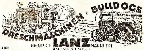 10 x Original-Werbung / Anzeigen 1868-1941 - LANDWIRTSCHAFTLICHE GERÄTE LANZ - MANNHEIM - UNTERSCHIEDLICHE GRÖSSEN