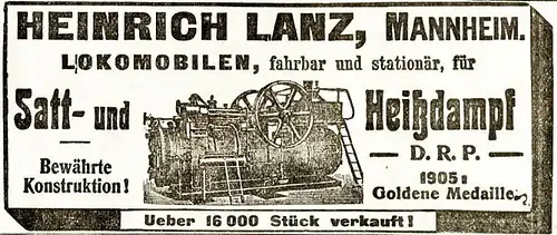 10 x Original-Werbung / Anzeigen 1868-1941 - LANDWIRTSCHAFTLICHE GERÄTE LANZ - MANNHEIM - UNTERSCHIEDLICHE GRÖSSEN