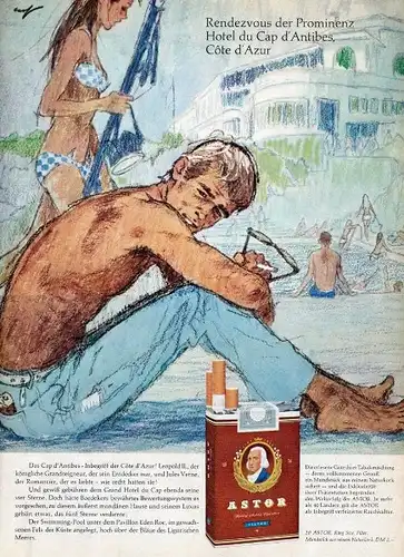 10 x Original-Werbung/ Anzeige 1953 - 1969 - ASTOR CIGARETTEN / TABAK - GANZE SEITEN 