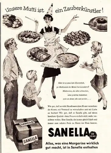 10 x Original-Werbung/ Anzeige 1908 bis 1955 - SANELLA - UNTERSCHIEDLICHE GRÖSSEN