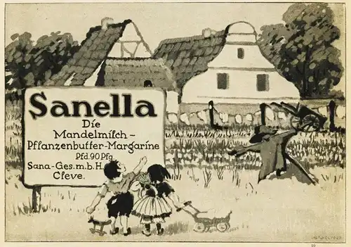 10 x Original-Werbung/ Anzeige 1908 bis 1955 - SANELLA - UNTERSCHIEDLICHE GRÖSSEN