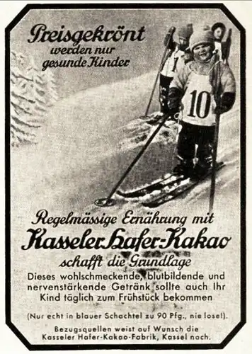 10 x Original-Werbung / Anzeigen 1928 - 1939 - KASSELER HAFER KAKAO - VERSCHIEDENE GRÖSSEN