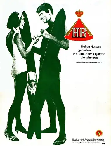 10 x Original-Werbung/ Anzeige 1959 bis 1969 - HB HAUS BERGMANN CIGARETTEN / ZIGARETTEN - UNTERSCHIEDLICHE GRÖSSEN ( 9 GANZSEITEN)