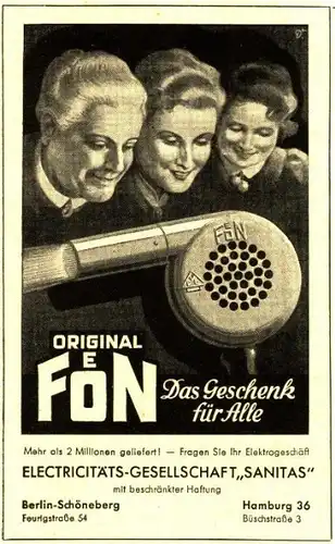 10 x Original-Werbung/ Anzeige 1910 bis 1949 - FÖN - Größe unterschiedlich