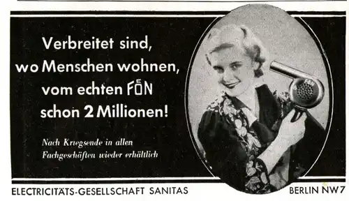 10 x Original-Werbung/ Anzeige 1910 bis 1949 - FÖN - Größe unterschiedlich