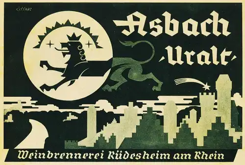 10 x Original-Werbung / Anzeigen 1920 ER JAHRE - ASBACH URALT - VERSCHIEDENE GRÖSSEN