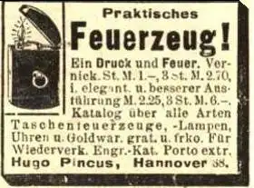 10 x Original-Werbung/ Anzeige 1909 bis 1925 - FEUERZEUGE - UNTERSCHIEDLICHE GRÖSSEN