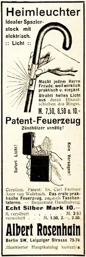 10 x Original-Werbung/ Anzeige 1909 bis 1925 - FEUERZEUGE - UNTERSCHIEDLICHE GRÖSSEN