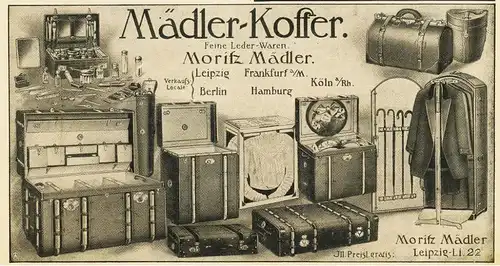 10 x Original-Werbung/ Anzeige 1907 bis 1914 - KOFFER / REISETASCHEN - UNTERSCHIEDLICHE GRÖSSEN